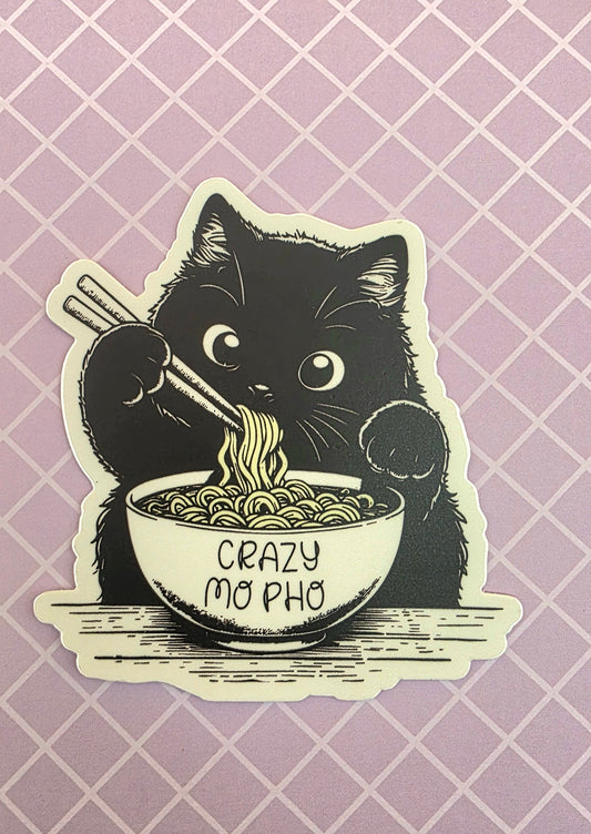"Crazy Mo Pho" cute Kitten Sticker