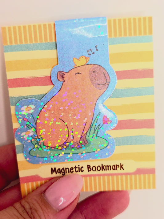 Capybara Magnetic Holographic Bookmark