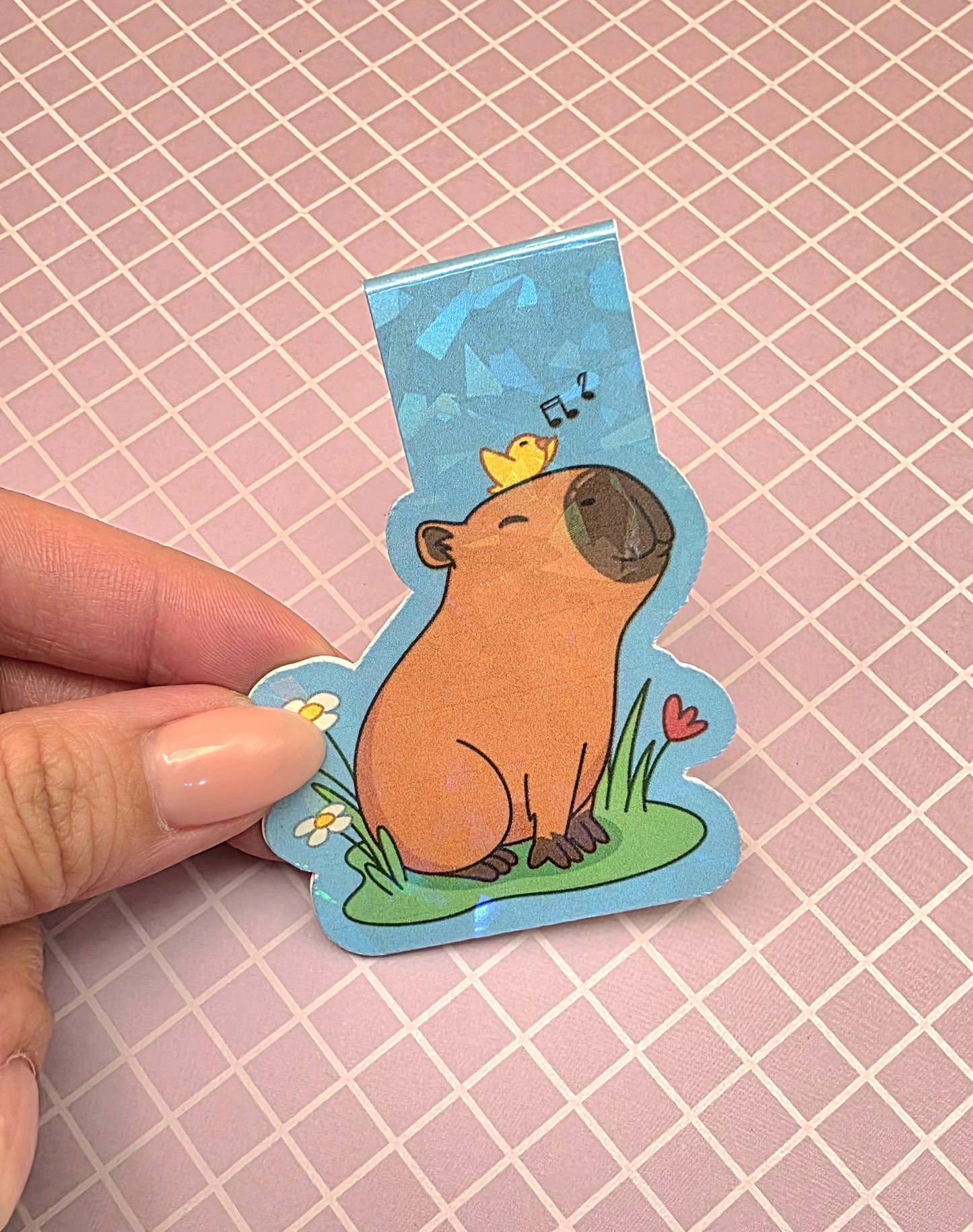 Capybara Magnetic Holographic Bookmark