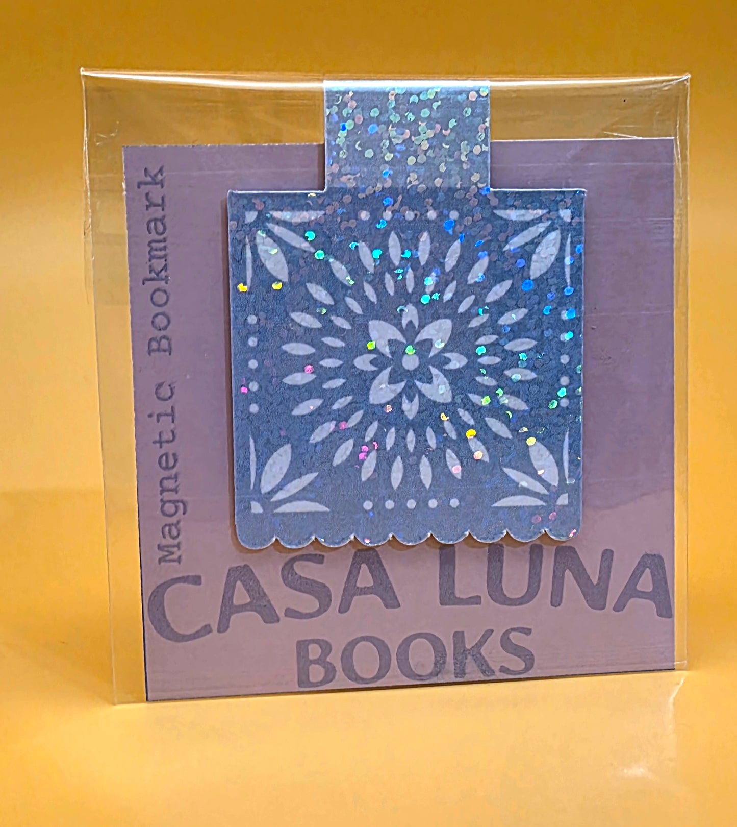 Pink Papel Picado Holographic Bookmark