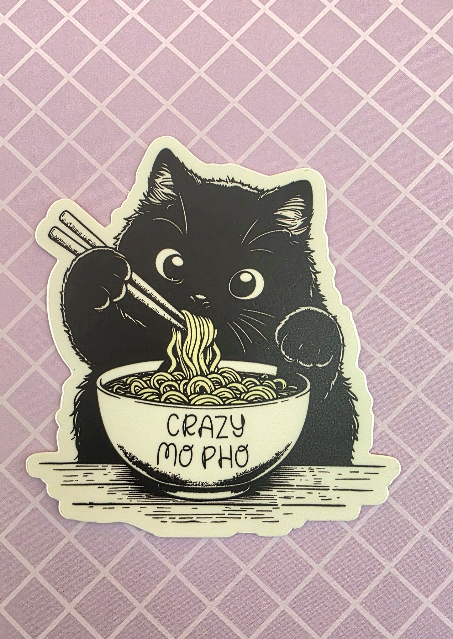 "Crazy Mo Pho" cute Kitten Sticker