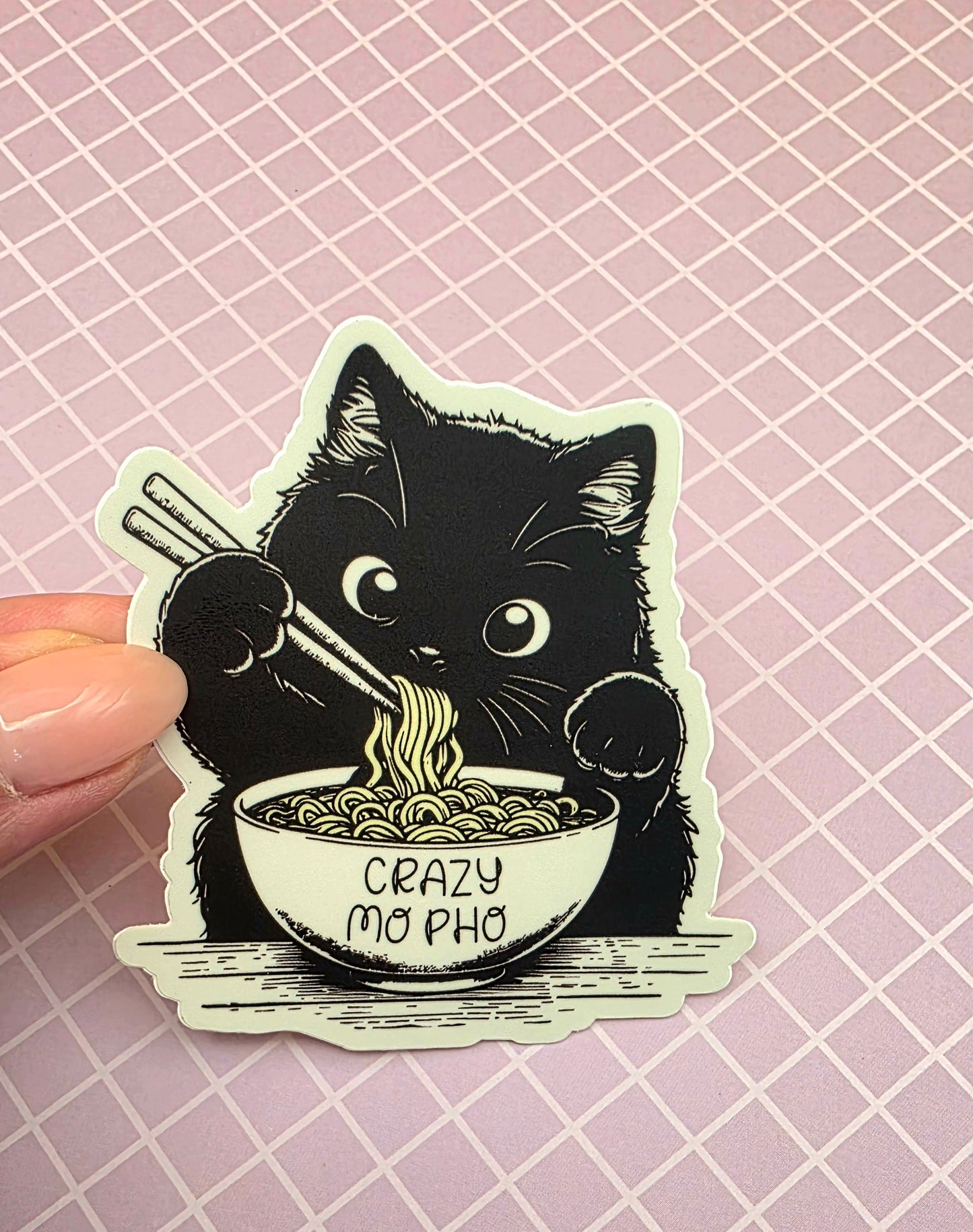 "Crazy Mo Pho" cute Kitten Sticker