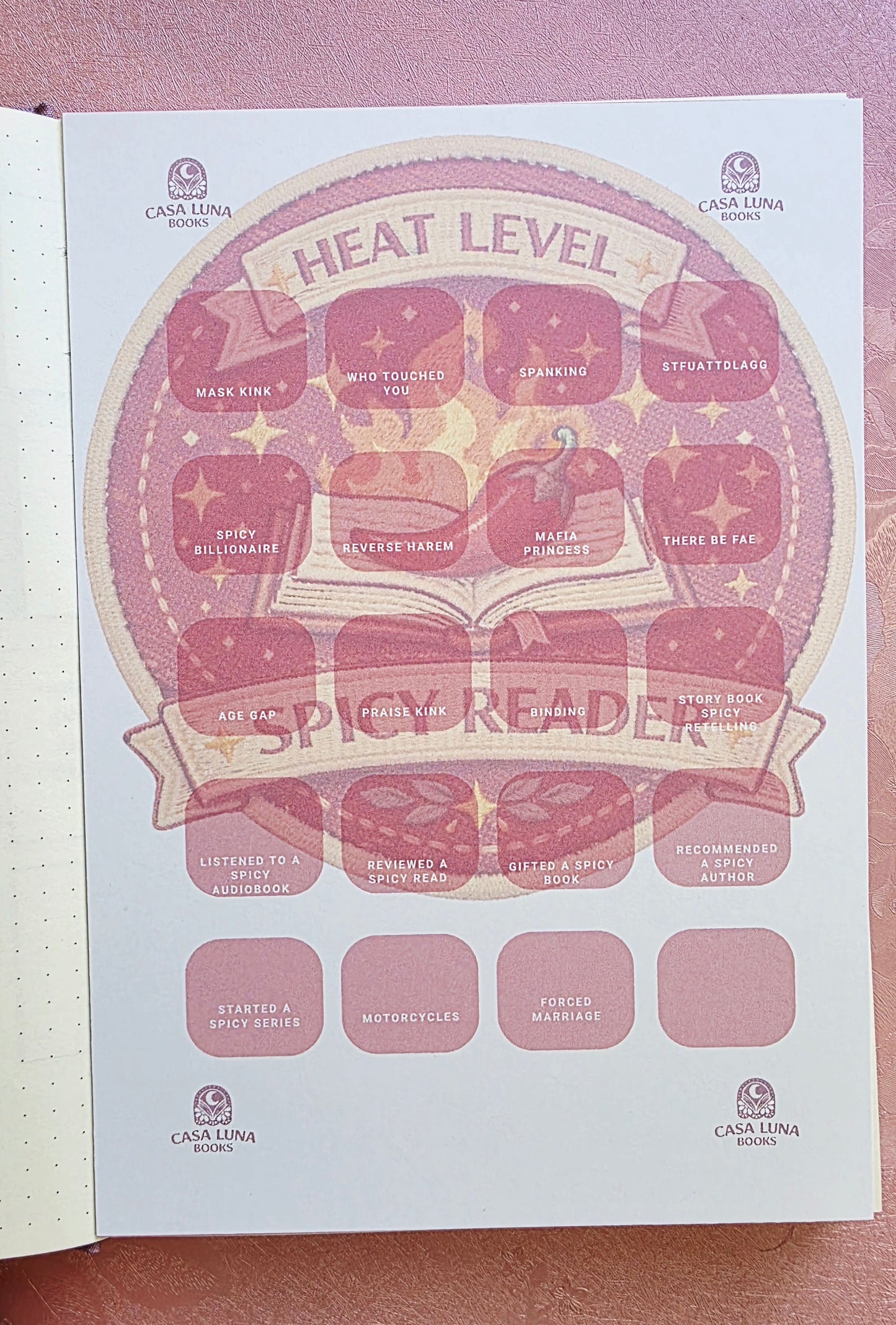 Spicy Reader Fabric Sticker Reading Badge Challenge