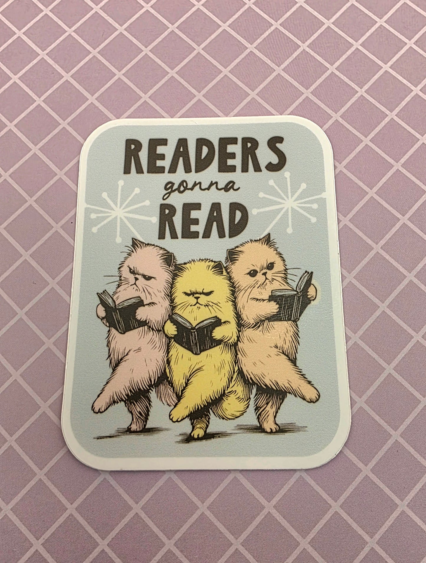 "Readers Gonna Read" cat sticker