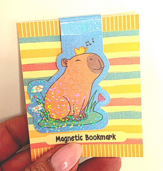 Capybara Magnetic Holographic Bookmark